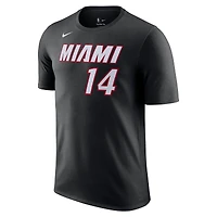 T-shirt Nike Tyler Herro noir Miami Heat Icon 2022/23 pour homme, avec nom et numéro