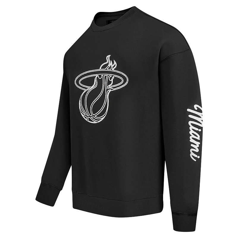 Sweat-shirt à épaules tombantes Paint the City Miami Heat Pro Standard pour homme, noir