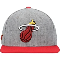 Men's Pro Standard Gray/Red Miami Heat Classic Logo Two-Tone Snapback Hat