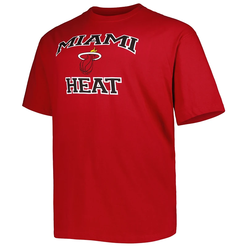 T-shirt rouge Miami Heat Big & Tall Heart Soul pour homme