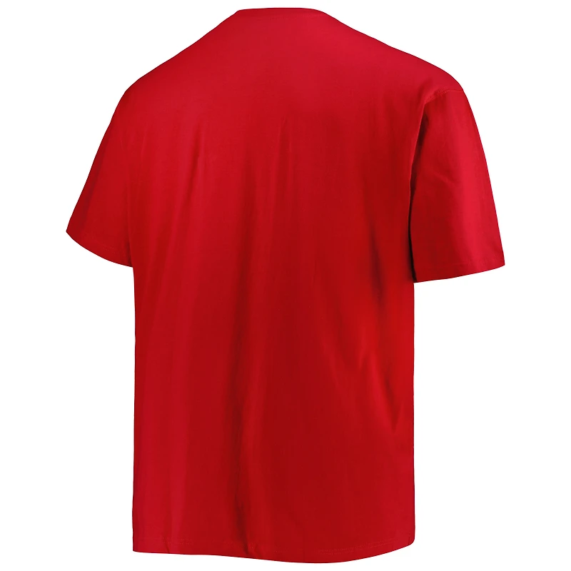 T-shirt rouge Miami Heat Big & Tall Heart Soul pour homme