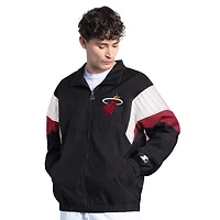 Veste zippée noire pour homme Miami Heat Yard Line Starter