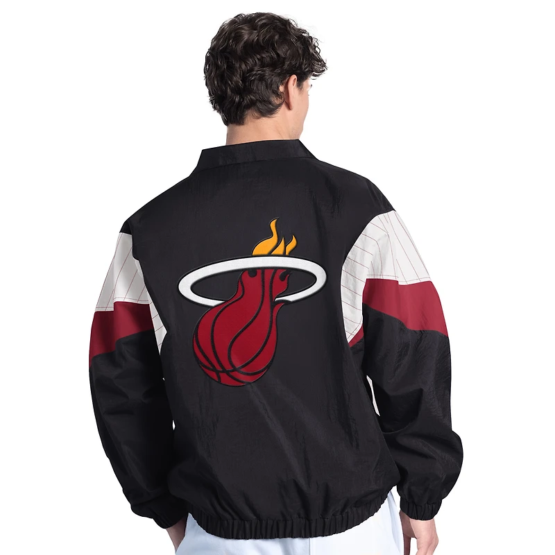 Veste zippée noire pour homme Miami Heat Yard Line Starter