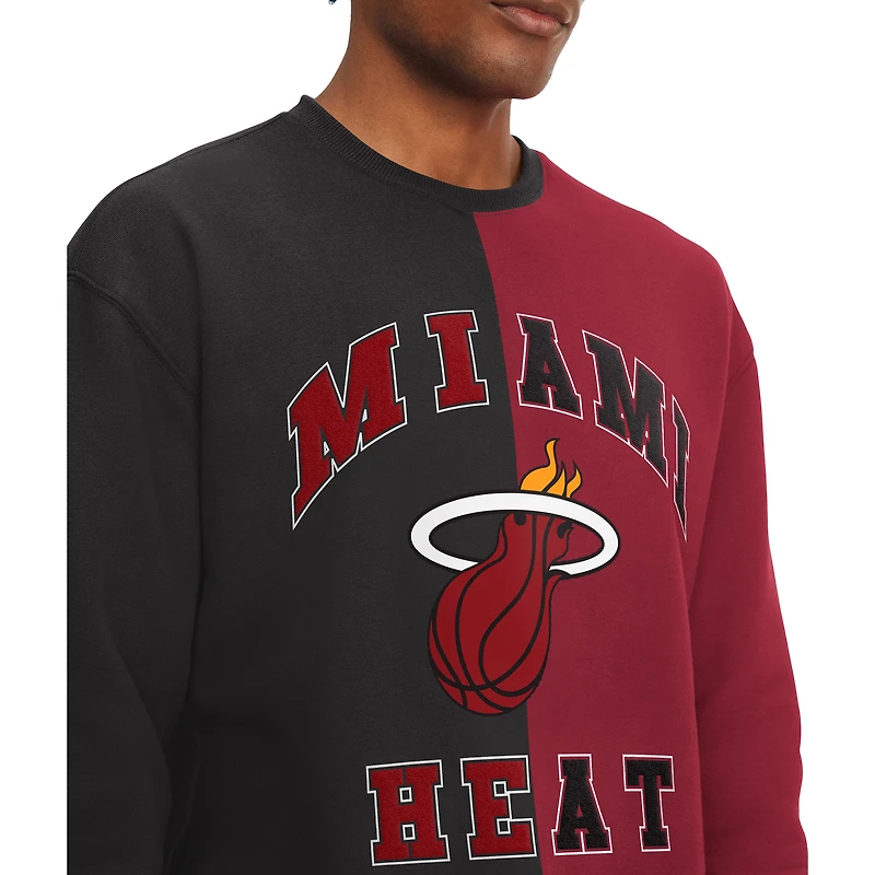 Men's Tommy Jeans Black/Red Miami Heat Keith Split Pullover Sweatshirt