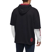 Ensemble T-shirt et sweat à capuche Tommy Jeans Miami Heat Matthew 2-en-1 noir/blanc pour homme