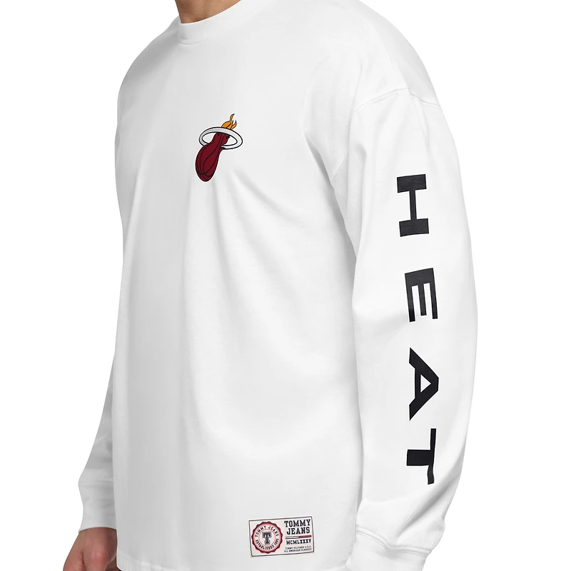 Ensemble T-shirt et sweat à capuche Tommy Jeans Miami Heat Matthew 2-en-1 noir/blanc pour homme