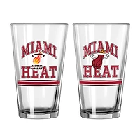 Miami Heat 16oz. Pint Glass Two Pack
