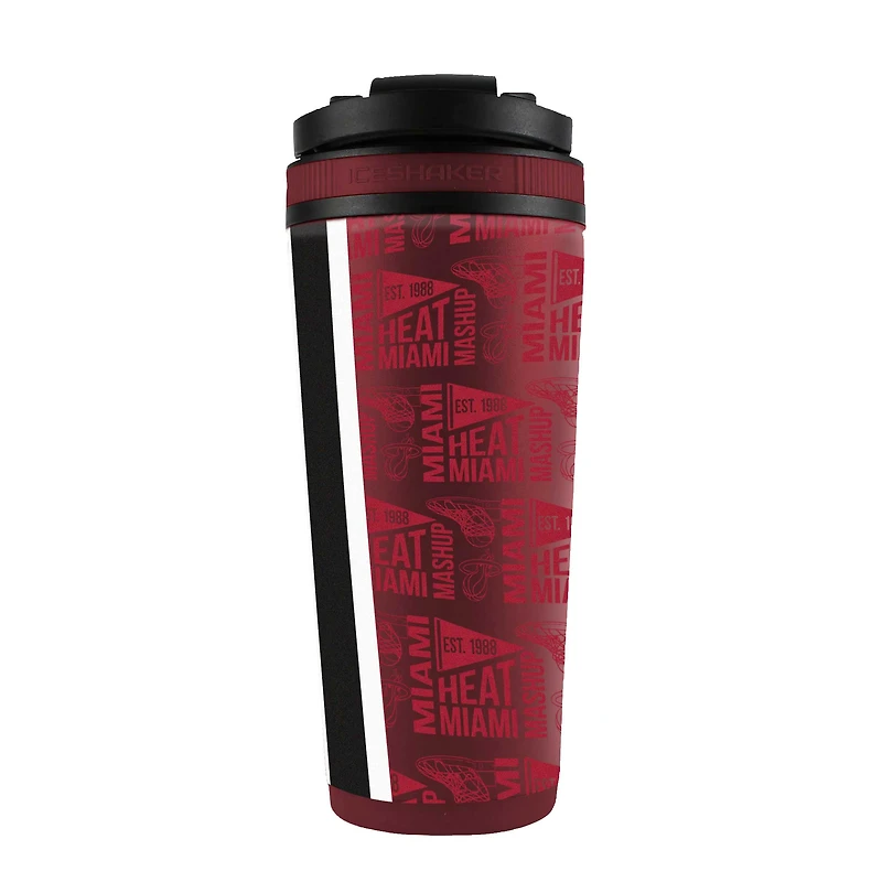 Bouteille shaker Miami Heat 26 oz en acier inoxydable 4D
