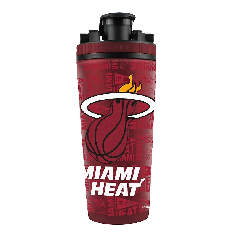 Bouteille shaker Miami Heat 26 oz en acier inoxydable 4D