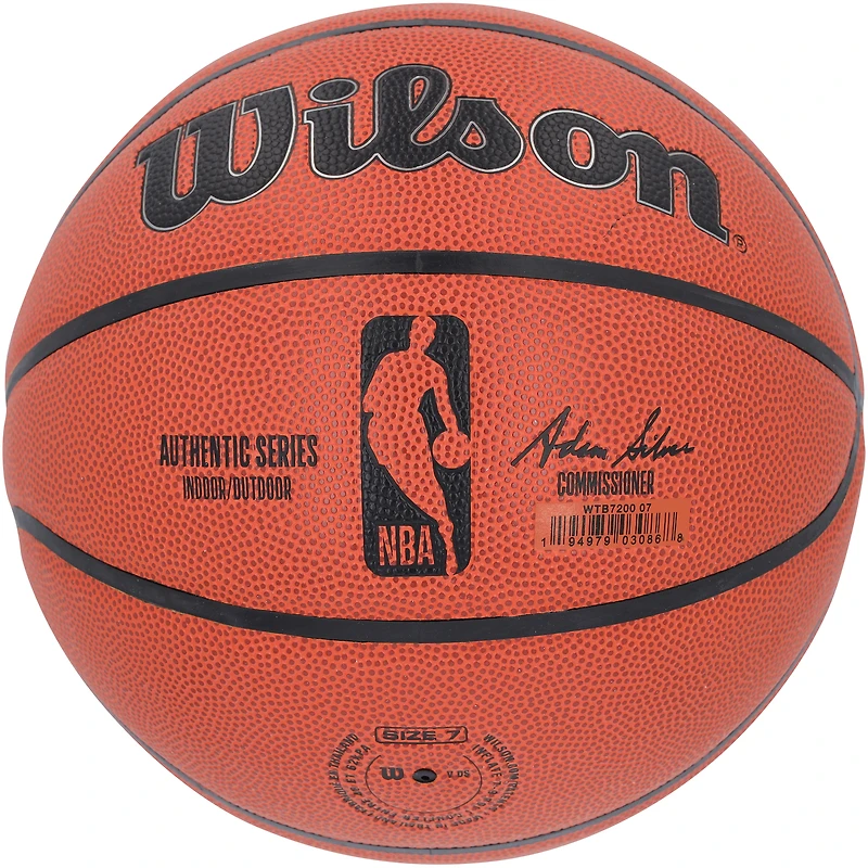 Ballon de basket-ball d'intérieur/extérieur Wilson Authentic Series autographié par Mike Miller Miami Heat avec inscription « 2x Champ »