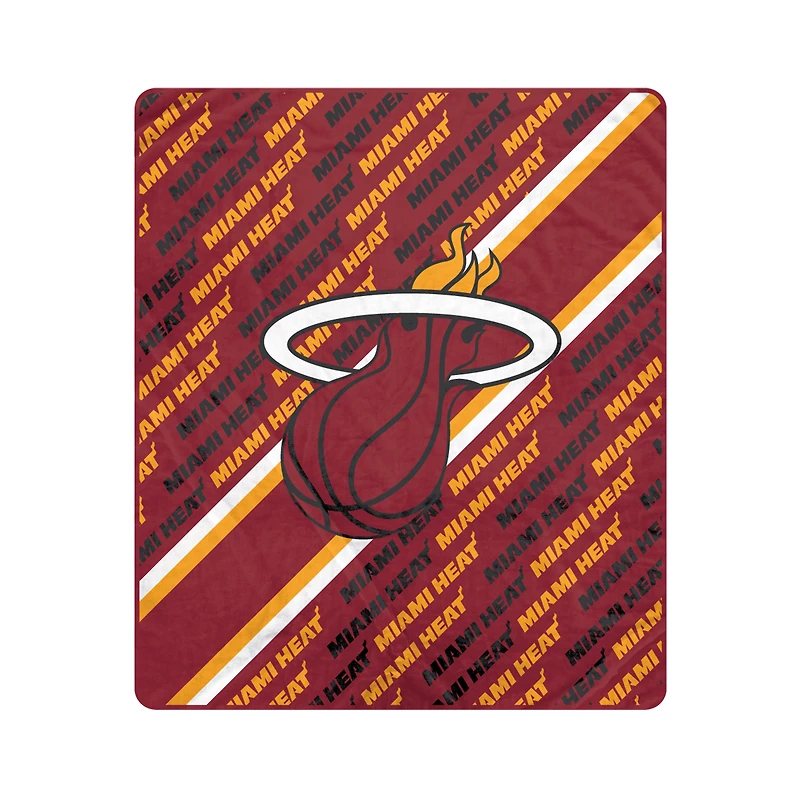 Pegasus Miami Heat 60" x 70" Diagonal Lined Wordmark Ultra Soft Blanket