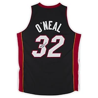 Maillot authentique autographié par Shaquille O'Neal Miami Heat Mitchell & Ness avec écusson de trophée 2005-06