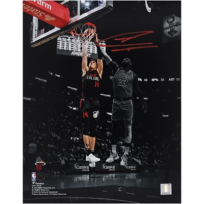Tyler Herro Miami Heat Autographed 11" x 14" Spotlight Dunk vs. Los Angeles Lakers Photograph