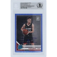 Tyler Herro Miami Heat Autographed 2019-20 Panini Donruss Optic Blue Velocity #172 Beckett Fanatics Witnessed Authenticated Rookie Card