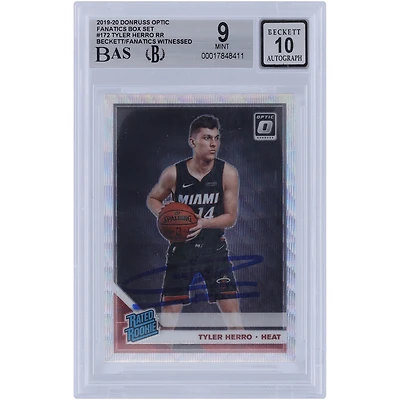Tyler Herro Miami Heat Autographié 2019-20 Panini Donruss Optic Fanatics Box Set #172 Beckett Fanatics Witnessed Authenticated /10 Rookie Card