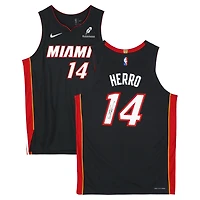 Maillot authentique Nike Icon Edition noir dédicacé par Tyler Herro du Miami Heat