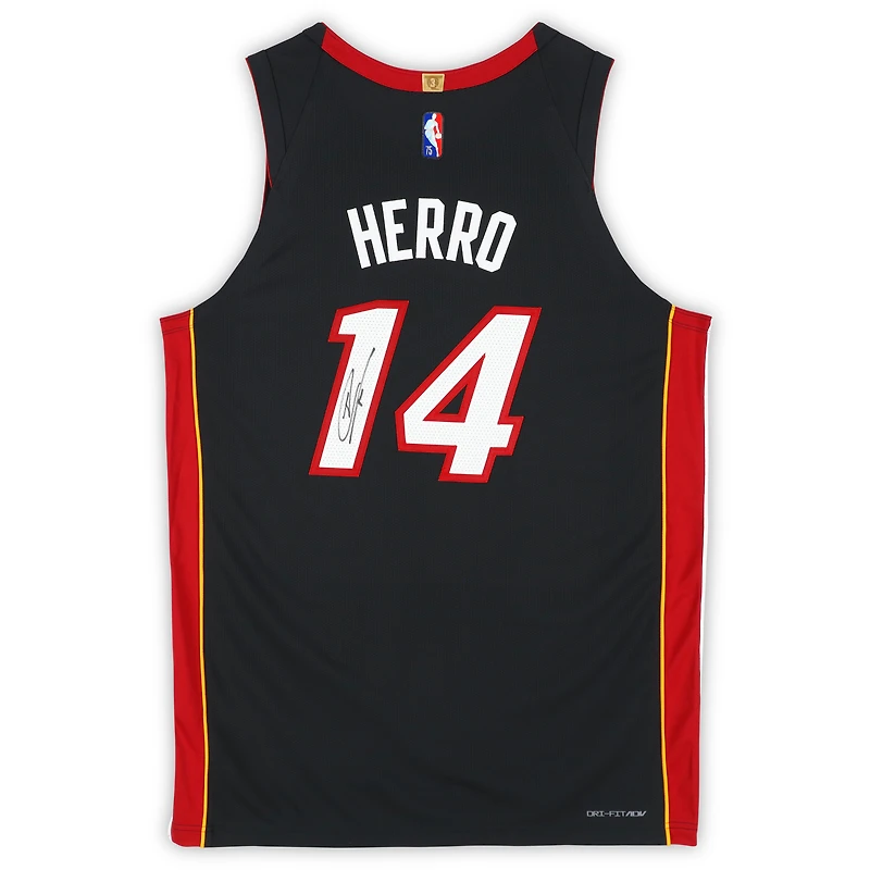 Tyler Herro Miami Heat Autographed Black Nike Icon Edition Authentic Jersey