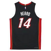 Maillot authentique Nike Icon Edition noir dédicacé par Tyler Herro du Miami Heat