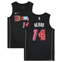Maillot Swingman Nike Mixtape Edition noir dédicacé par Tyler Herro des Miami Heat