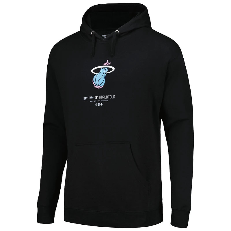 Sweat à capuche unisexe Bleacher Report x Mitchell & Ness Black Miami Heat World Tour