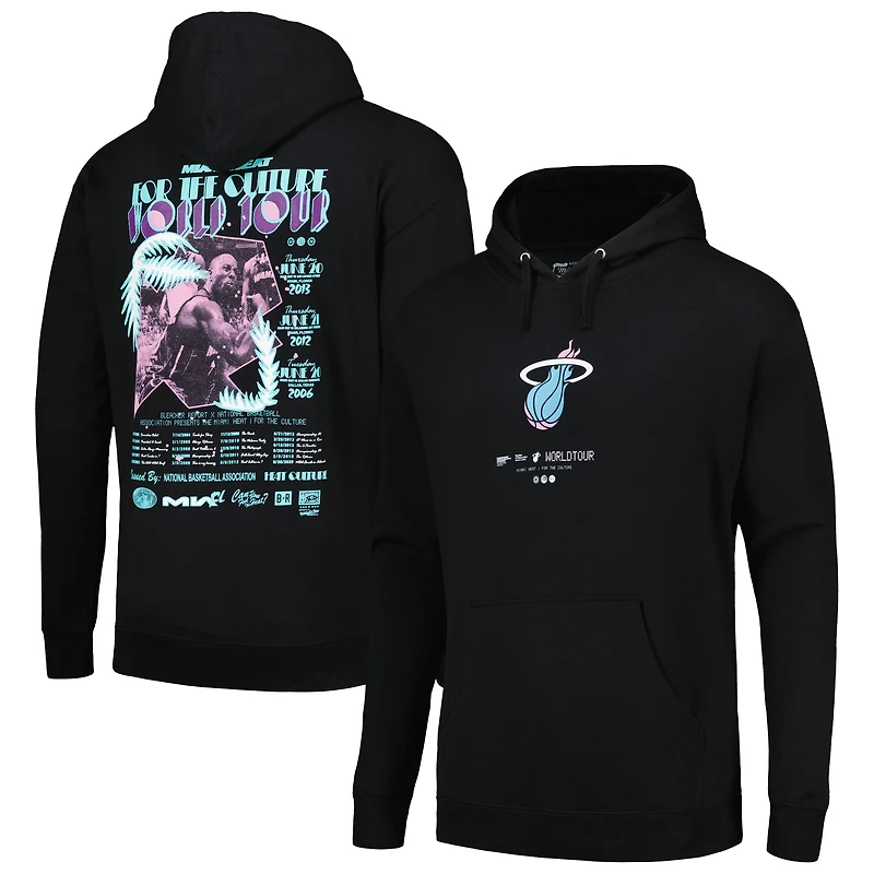 Sweat à capuche unisexe Bleacher Report x Mitchell & Ness Black Miami Heat World Tour
