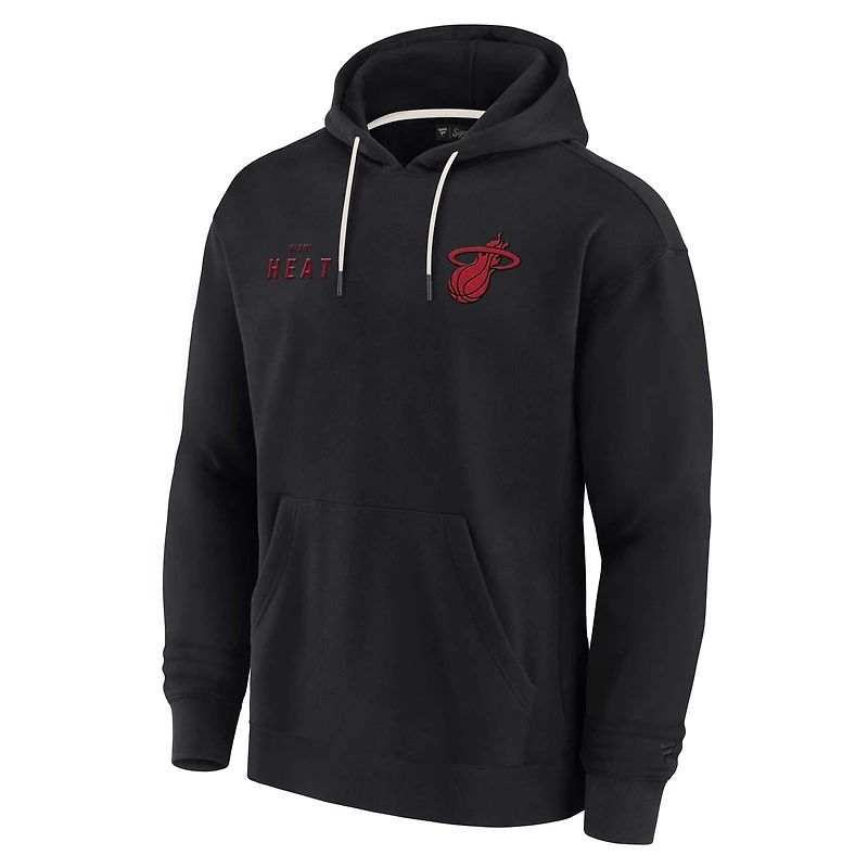 Sweat à capuche unisexe Fanatics noir Miami Heat Elements en polaire super douce