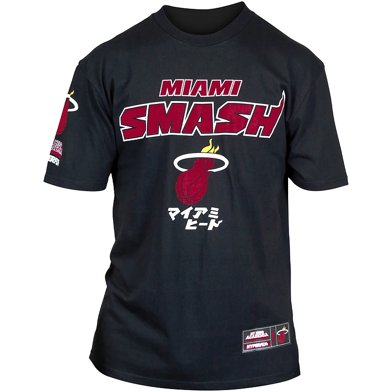 T-shirt unisexe Hyperfly noir Miami Heat NBA x My Hero Academia All Might Smash
