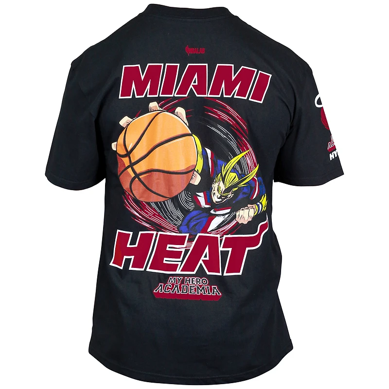 Unisex Hyperfly Black Miami Heat NBA x My Hero Academia All Might Smash T-Shirt