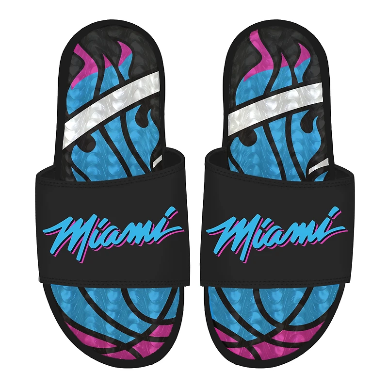 Unisex ISlide Black Miami Heat 2025/26 City Edition Gel Slide Sandals
