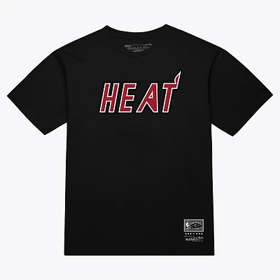 T-shirt unisexe Mitchell & Ness rouge Miami Heat Hardwood Classics Arch