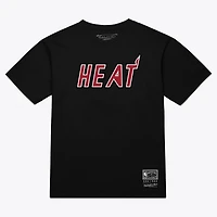 T-shirt unisexe Mitchell & Ness rouge Miami Heat Hardwood Classics Arch