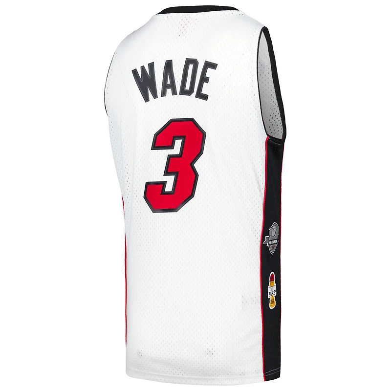 Unisex Mitchell & Ness Dwyane Wade White Miami Heat Hall of Fame Class 2023 Throwback Swingman Jersey