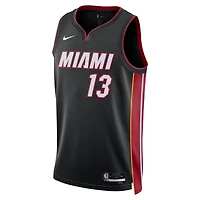 Maillot unisexe Nike Bam Adebayo noir Miami Heat Swingman - Édition Icon