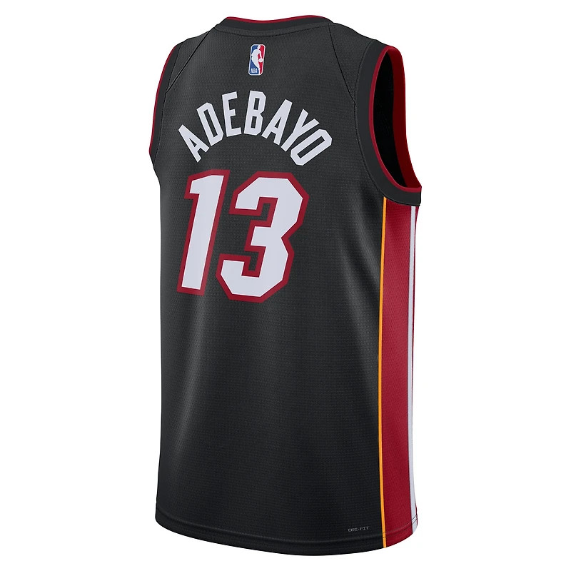 Maillot Nike Bam Adebayo Swingman unisexe noir Miami Heat - Édition Icon