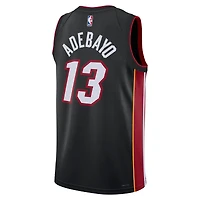 Maillot Nike Bam Adebayo Swingman unisexe noir Miami Heat - Édition Icon