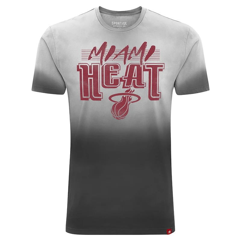 T-shirt unisexe Sportiqe Miami Heat Bingham Sun-Fade noir