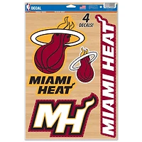 Feuille d'autocollants multi-usages WinCraft Miami Heat 11" x 17"