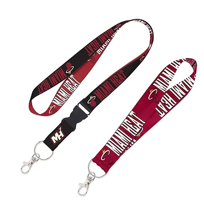 WinCraft Miami Heat 2-Pack Lanyard with Detachable Buckle & Key Strap Set