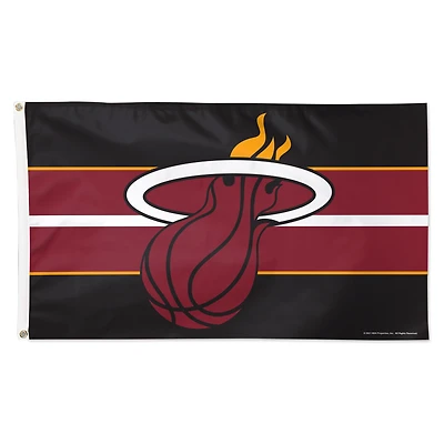 Drapeau WinCraft Miami Heat 3' x 5' à rayures horizontales de luxe, simple face
