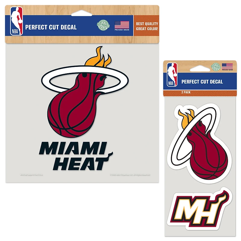 Lot de deux autocollants WinCraft Miami Heat Perfect Cut