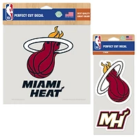 Lot de deux autocollants WinCraft Miami Heat Perfect Cut