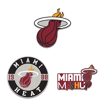 Ensemble de trois pin de collection WinCraft Miami Heat