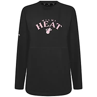 Women's Levelwear  Black Miami Heat Mother's Day Beaudry Arched Pullover Sweatshirt
