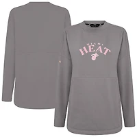 Women's Levelwear  Gray Miami Heat Mother's Day Beaudry Arched Pullover Sweatshirt