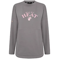 Women's Levelwear  Gray Miami Heat Mother's Day Beaudry Arched Pullover Sweatshirt