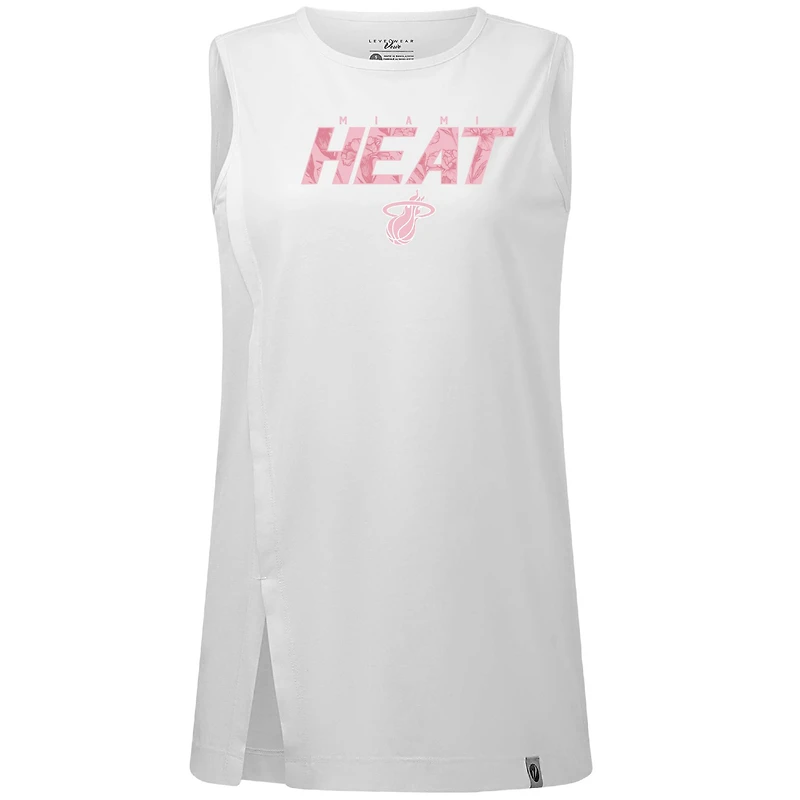 Débardeur à fleurs blanc Miami Heat Influx Levelwear pour femme