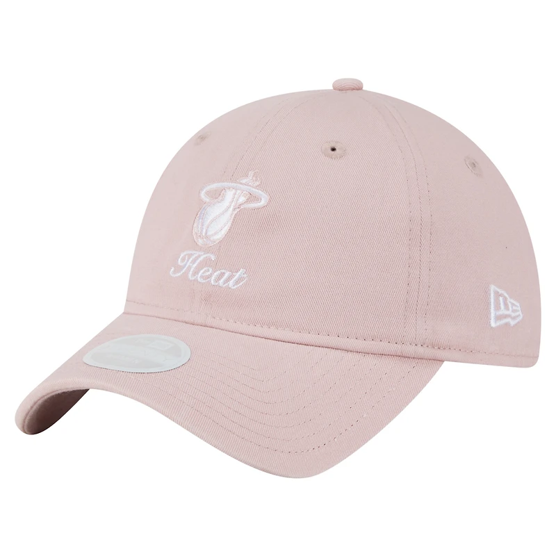 Women's New Era  Pink Miami Heat Gameday Preppy 9TWENTY Adjustable Hat