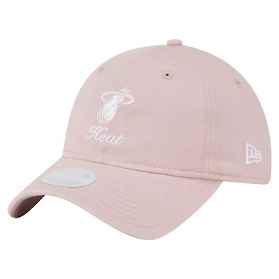 Women's New Era  Pink Miami Heat Gameday Preppy 9TWENTY Adjustable Hat