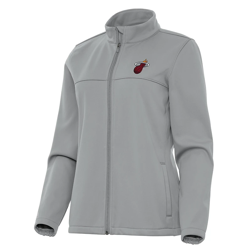 Veste de golf zippée Miami Heat Links 2 pour femme, gris Antigua