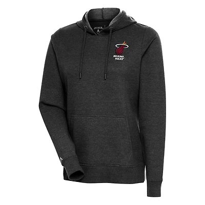 Sweat à capuche Antigua Heather noir pour femme Miami Heat Action